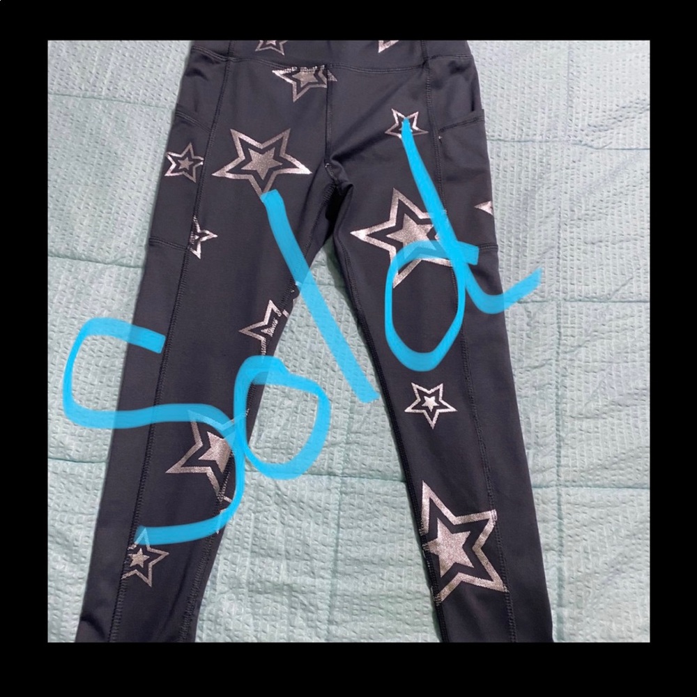 Girls Gray star yoga pants